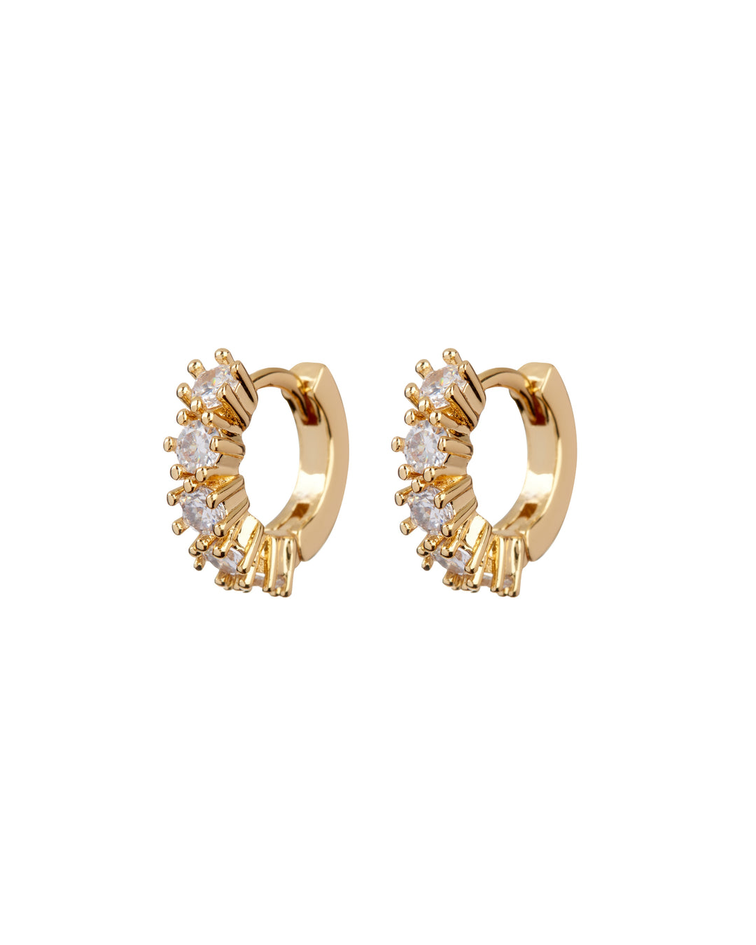 LUV AJ - Diamond Bijoux Huggies in Gold