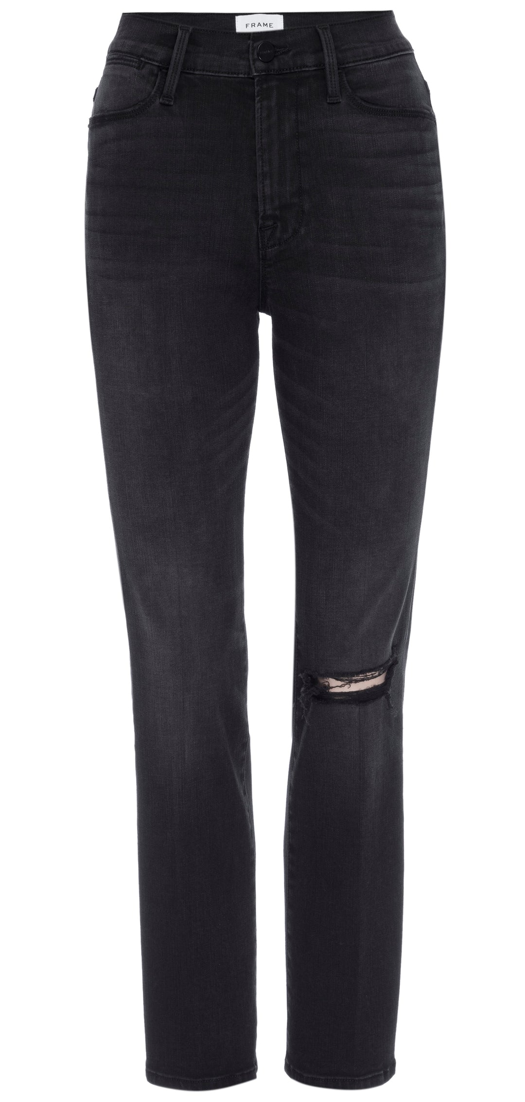 Frame Denim - Le High Straight Leg Jean in Billups Rips