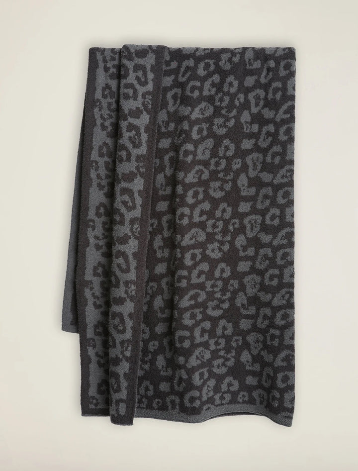 Barefoot Dreams - CozyChic Barefoot in the Wild Adult Throw in Graphite/Carbon Leopard