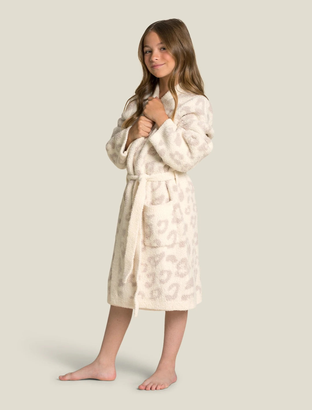 Barefoot Dreams - CozyChic Youth Barefoot in the Wild Robe in Cream-Stone