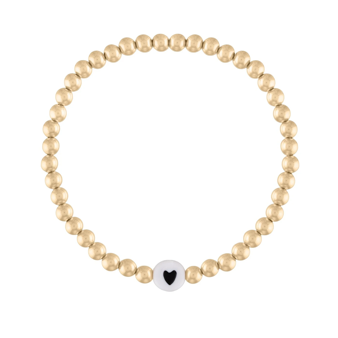 Alexa Leigh - 4mm Black Heart Bracelet (7.5)