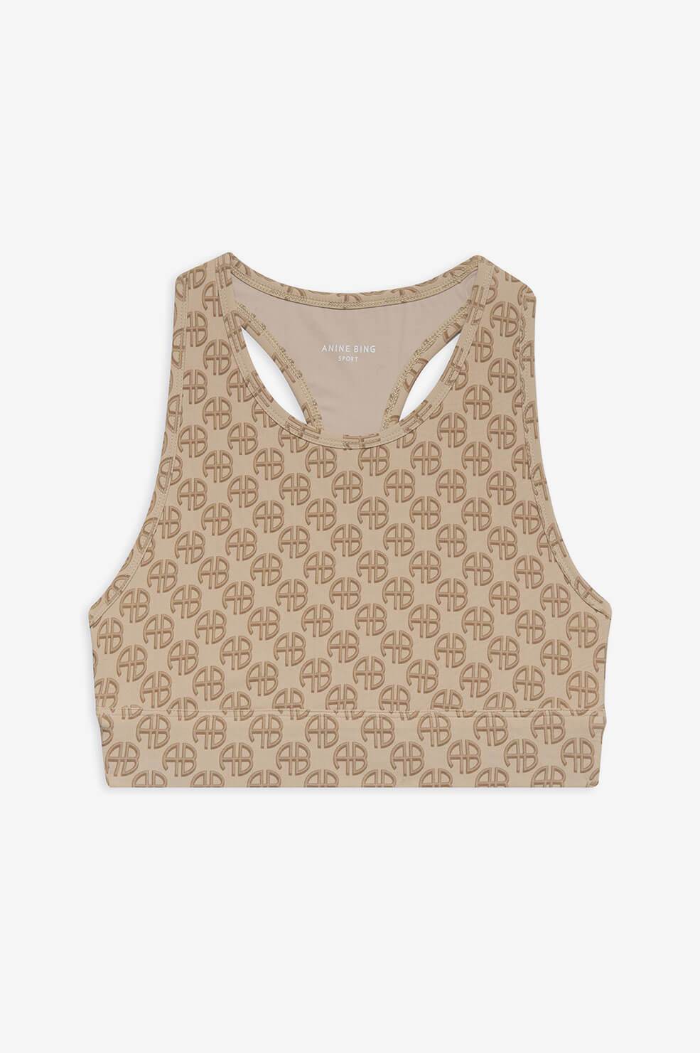 Anine Bing - Blair Bra in Camel Monogram Print