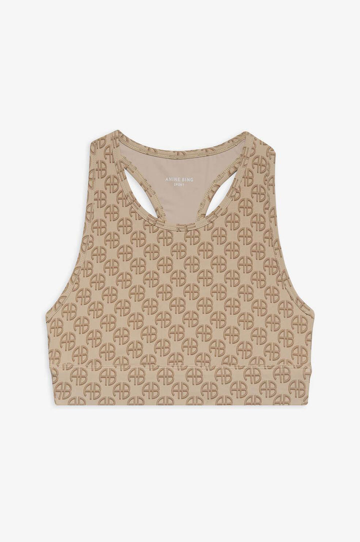 Anine Bing - Blair Bra in Camel Monogram Print