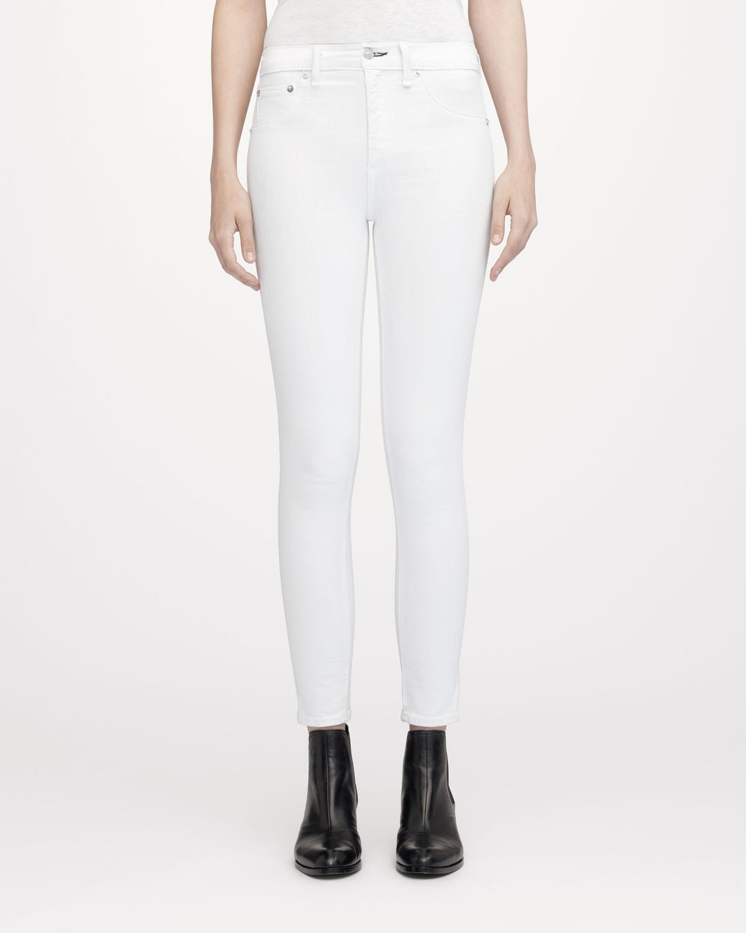 Rag & Bone - High Rise Ankle Skinny in Blanc