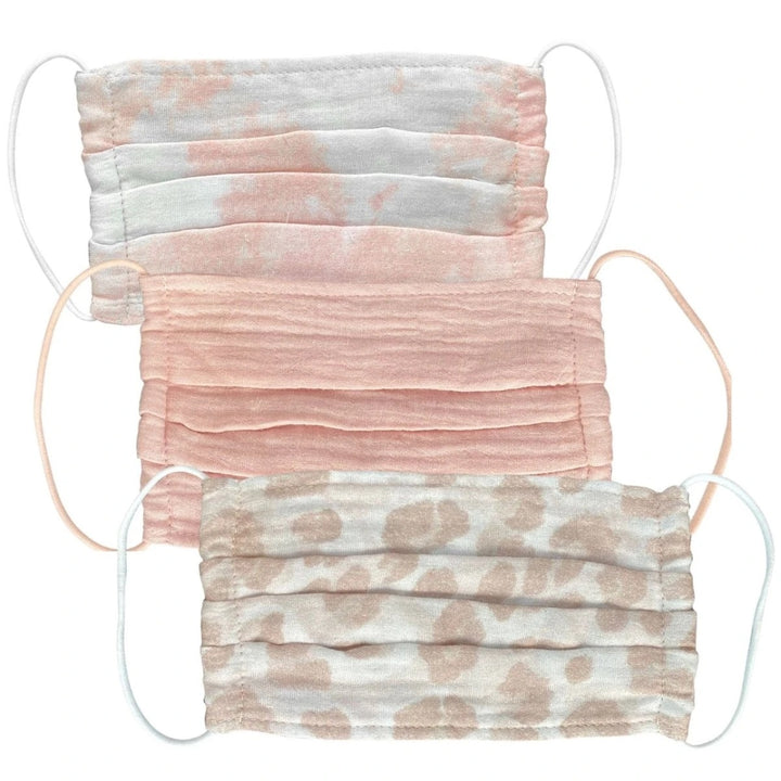 Kitsch - Cotton Face Mask 3pc Set in Blush