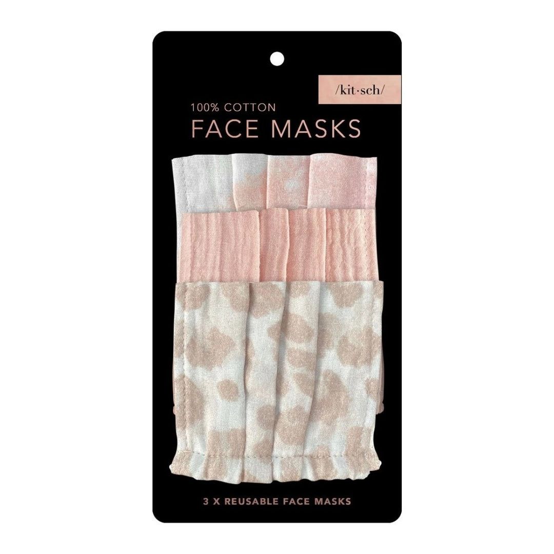 Kitsch - Cotton Face Mask 3pc Set in Blush