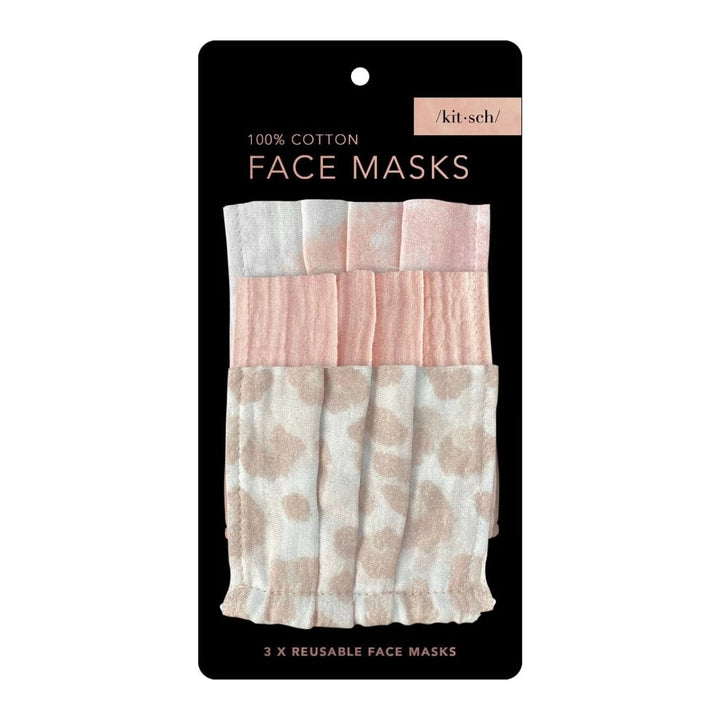 Kitsch - Cotton Face Mask 3pc Set in Blush