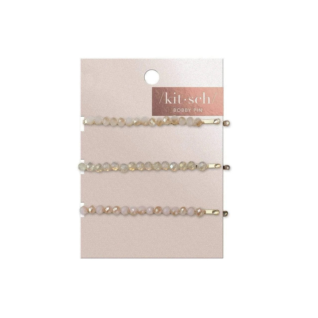 Kitsch - Beaded Metal Bobby Pins in Blush/Mauve