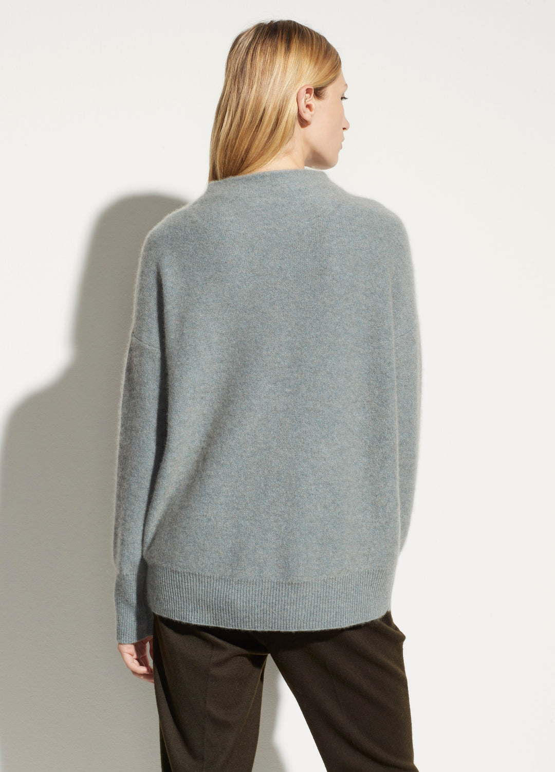 Vince - Boiled Cashmere Funnel Neck Pullover in Heather Patina