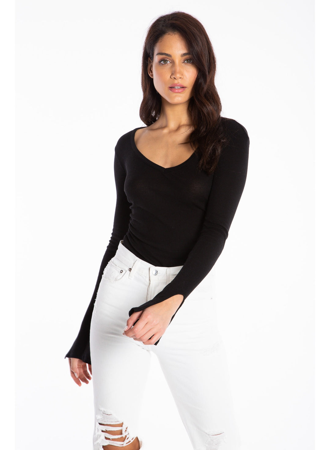 n:Philanthropy - Boston Long Sleeve Top in Black Cat