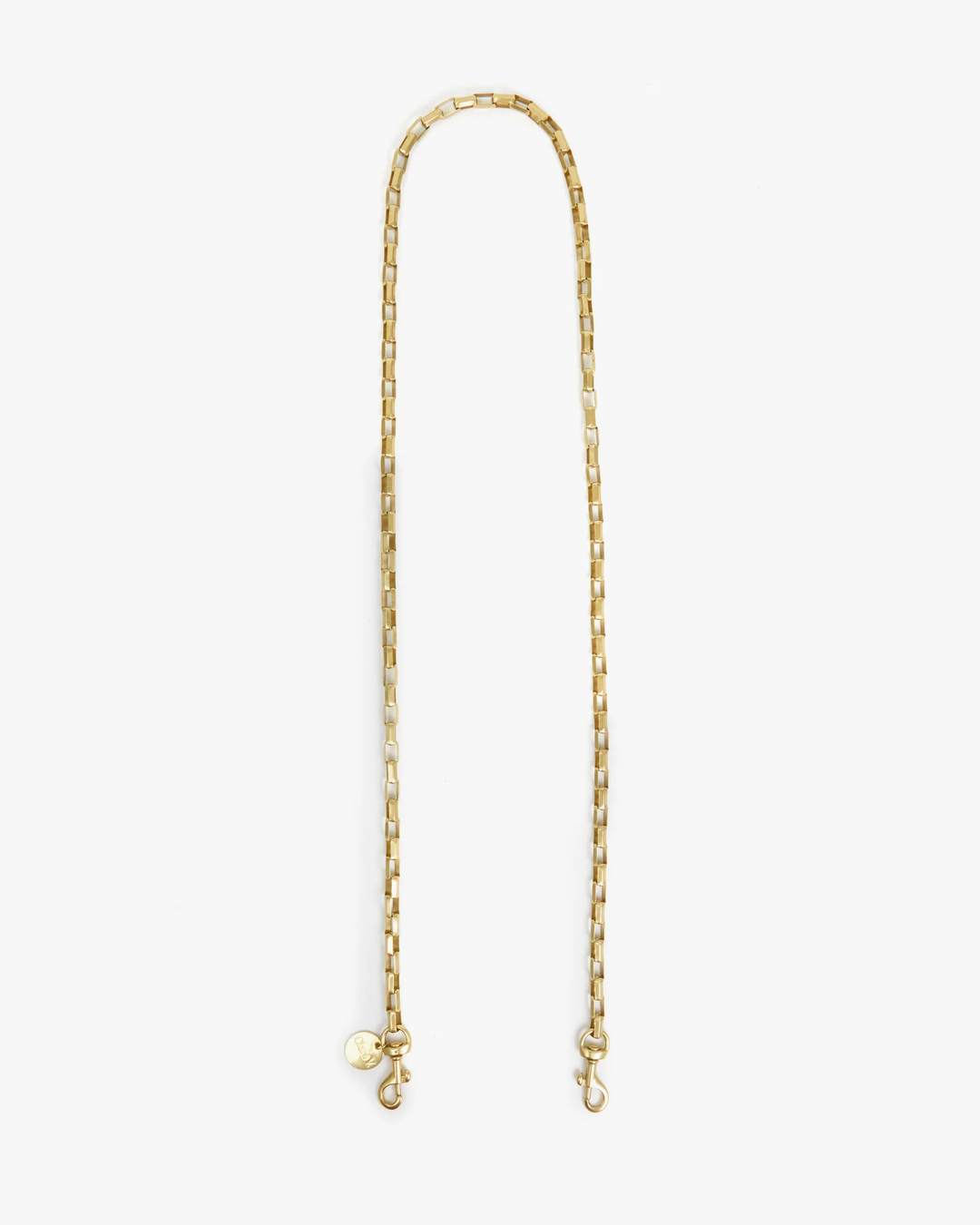 Clare V - Box Chain Crossbody Strap in Natural Brass
