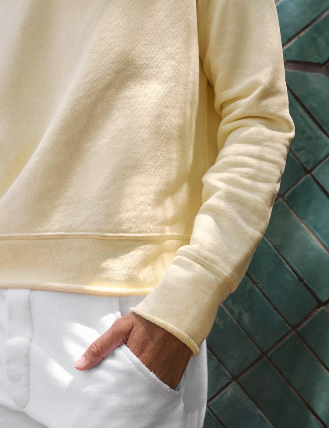 Frank & Eileen - Boyfriend Crew Neck Sweatshirt in Canary Yellow