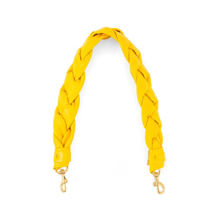 Clare V. - Shoulder Strap in Braided Yellow Leather