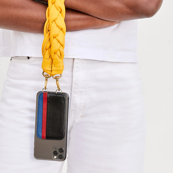 Clare V. - Shoulder Strap in Braided Yellow Leather