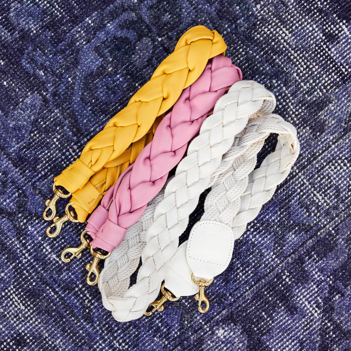 Clare V. - Shoulder Strap in Braided Yellow Leather