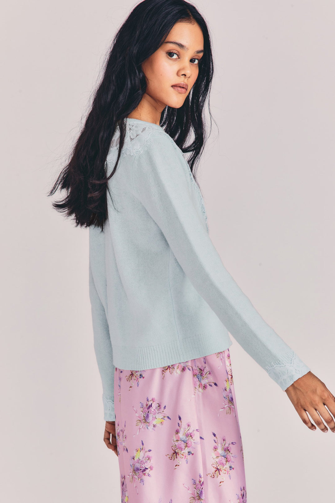 Love Shack Fancy - Brandie Cardigan in Blue Vesper