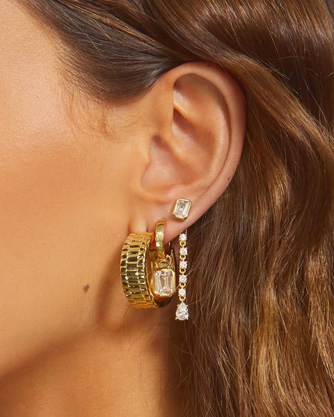LUV AJ - Sylvie Stone Drop Studs in Gold