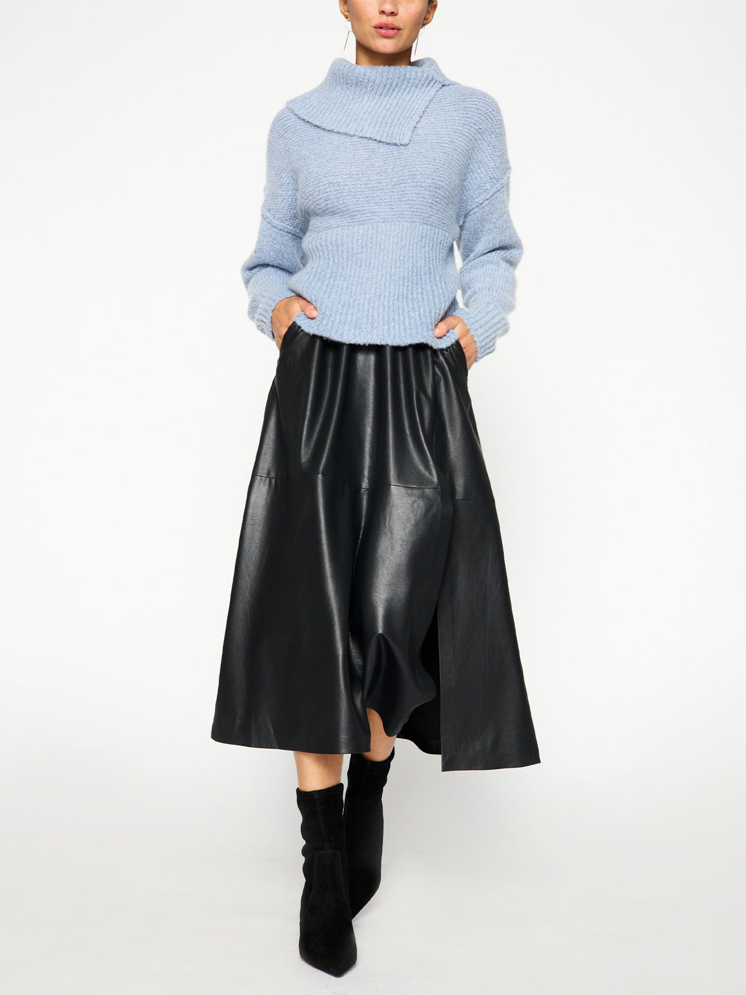 Brochu Walker - Elian Pullover in Lucia Blue Melange Clothing - Sweaters