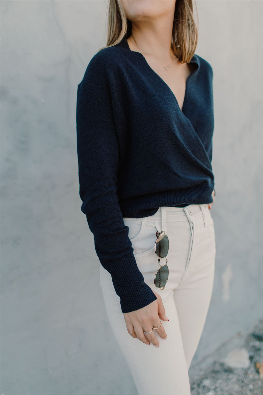 Brochu Walker - Phinneas Wrap in Baltic Navy Clothing - Sweaters
