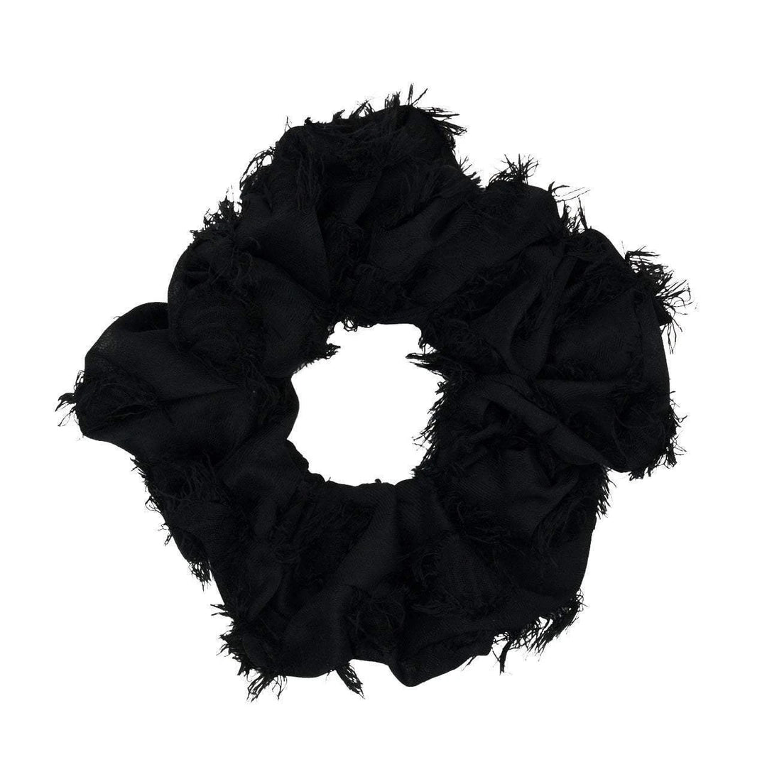 Kitsch - Brunch Scrunchie in Frayed Black
