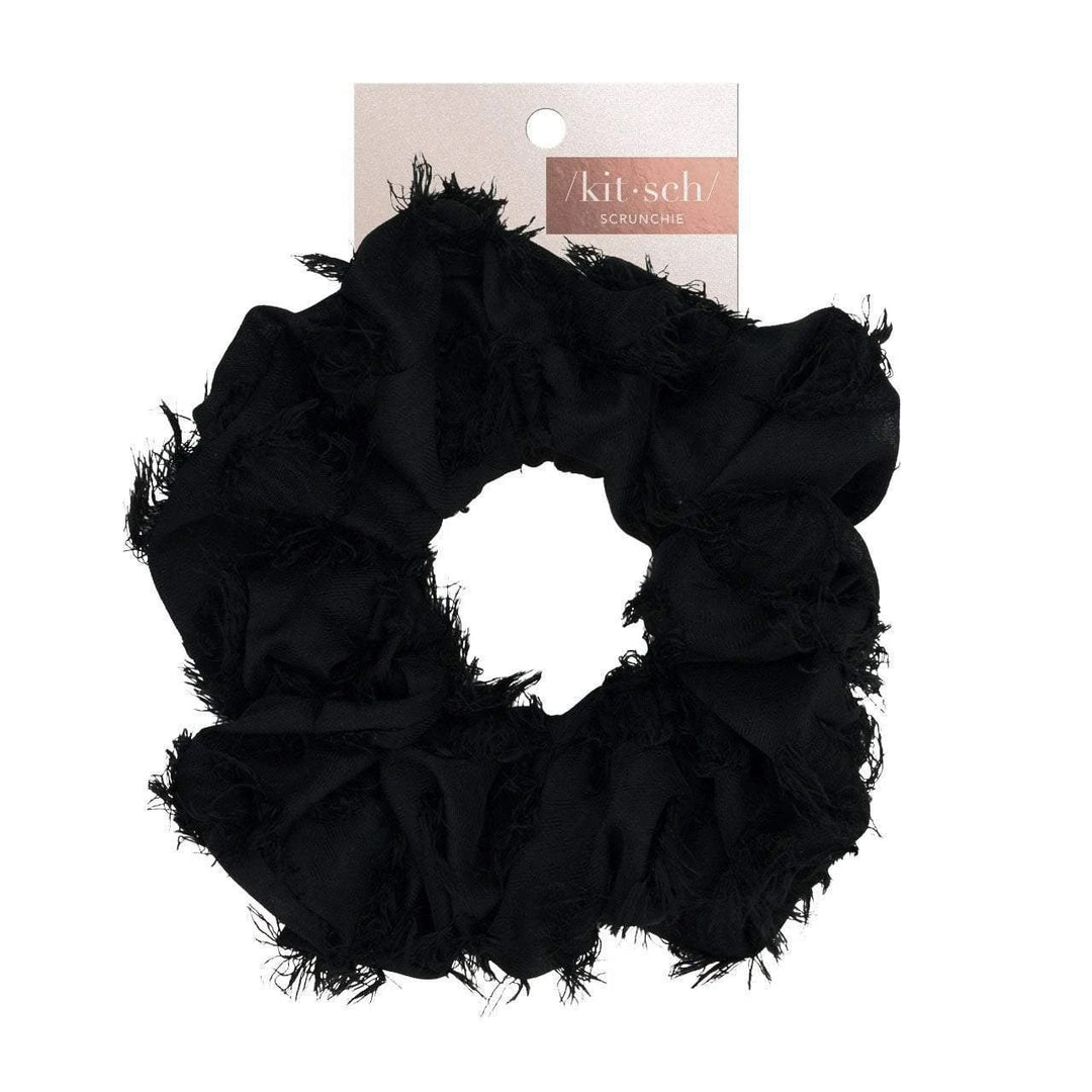 Kitsch - Brunch Scrunchie in Frayed Black