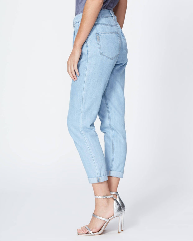 Paige - Pleated Denim Trouser in Parisun