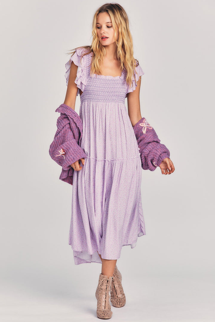 Love Shack Fancy - Burnley Dress in Purple Pansy