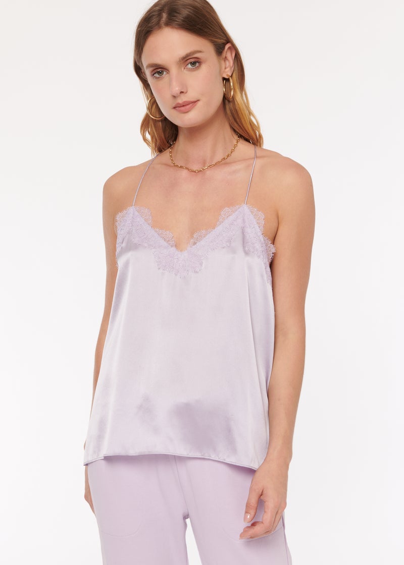 Cami NYC - Racer Charmeuse Cami in Lavender Tops
