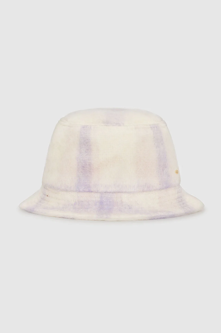 Anine Bing - Cami Bucket Hat in Lavender and Cream Check
