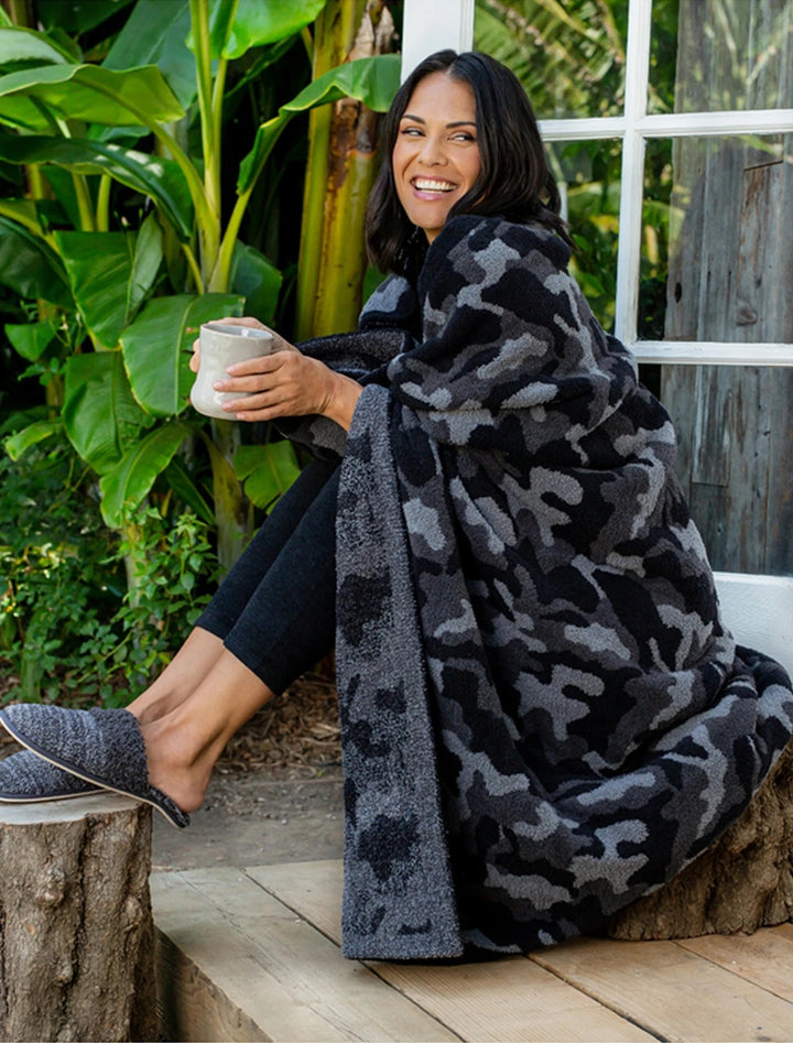 Barefoot Dreams - CozyChic Camo Throw in Carbon Multi