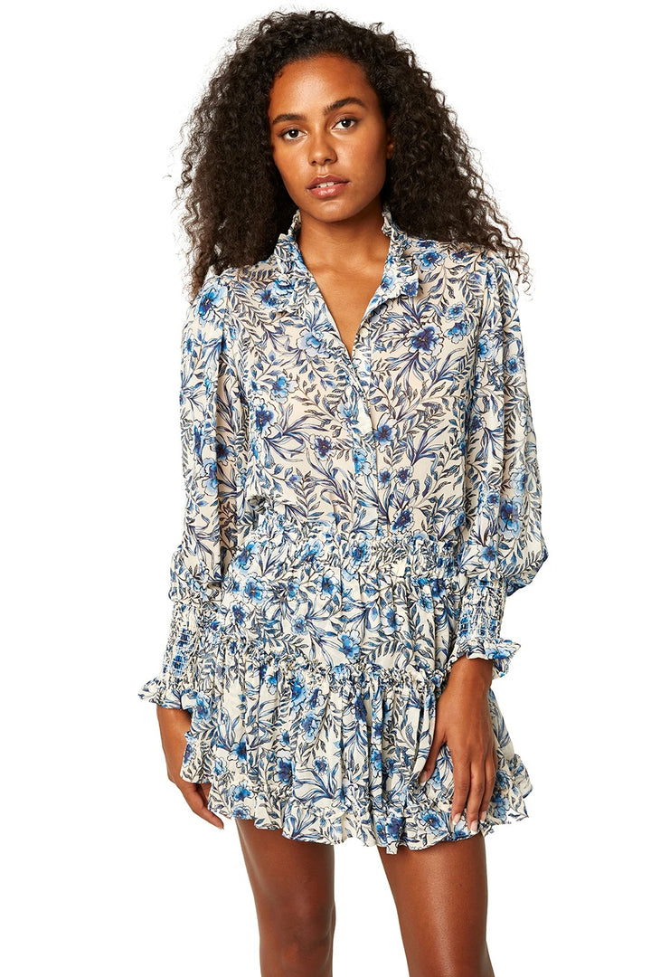 Misa - Candra Top in Indigo Blooms