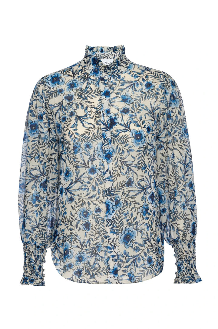 Misa - Candra Top in Indigo Blooms