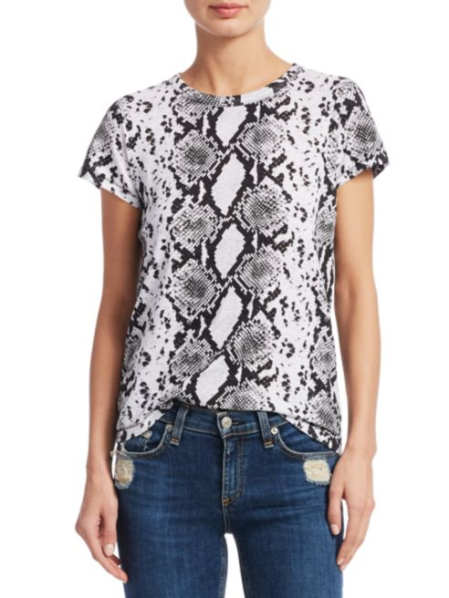 Rag&Bone - Snake Print Tee in Ivory Multi