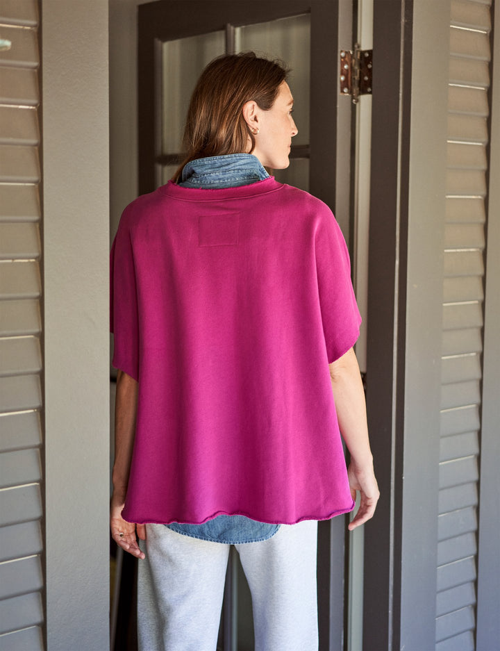 Frank & Eileen - Funnel Neck Capelet in Fuschia