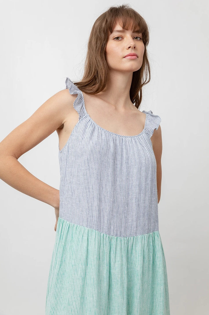 Rails - Capri Dress in Mixed Rainbow Stripe