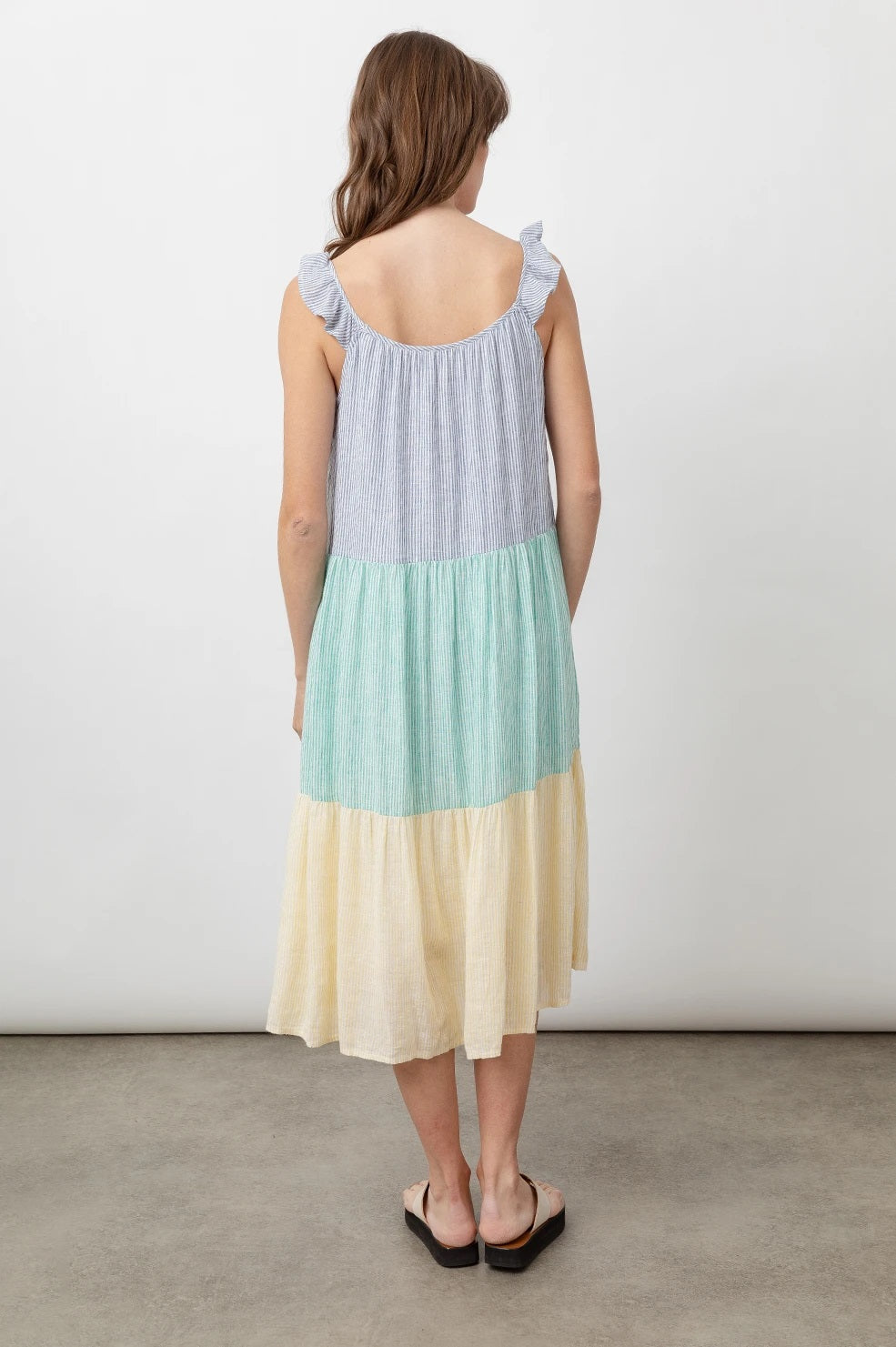 Rails - Capri Dress in Mixed Rainbow Stripe