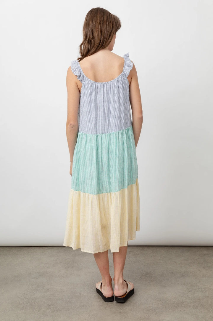 Rails - Capri Dress in Mixed Rainbow Stripe