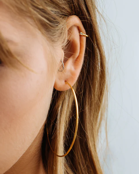 Luv AJ - Capri Wire Hoops in Gold