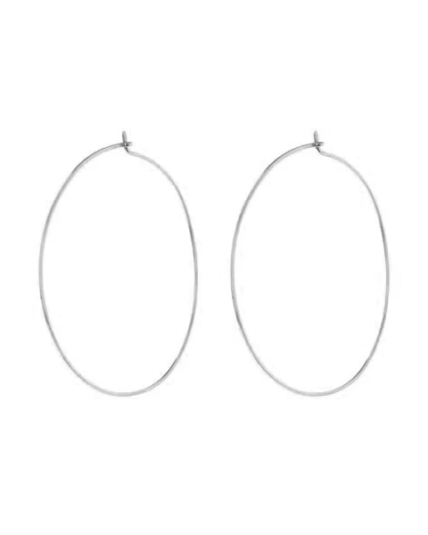 Luv AJ - Capri Wire Hoops in Silver