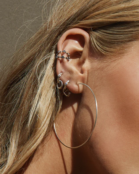 Luv AJ - Capri Wire Hoops in Silver