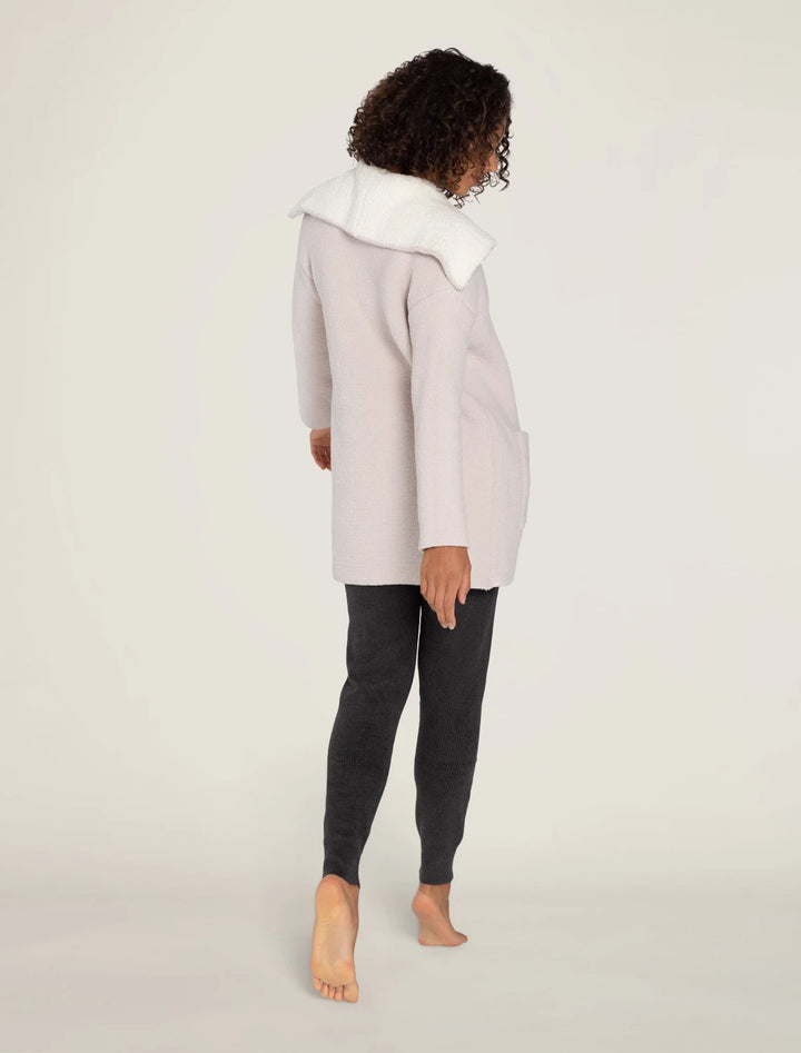 Barefoot Dreams - CozyChic Shearling Drape Car Coat in Stone Cream