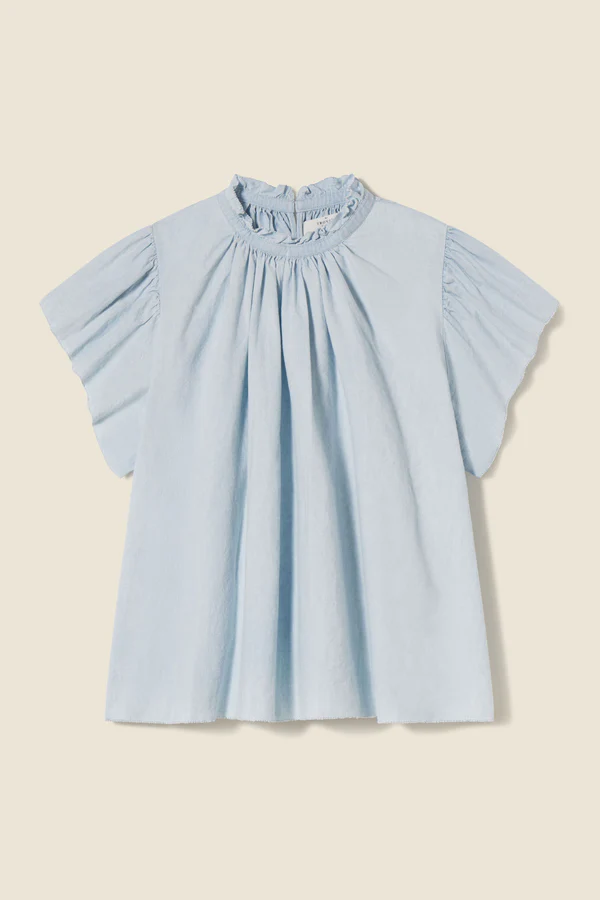 Trovata - Carla Highneck Shirt in Chambray