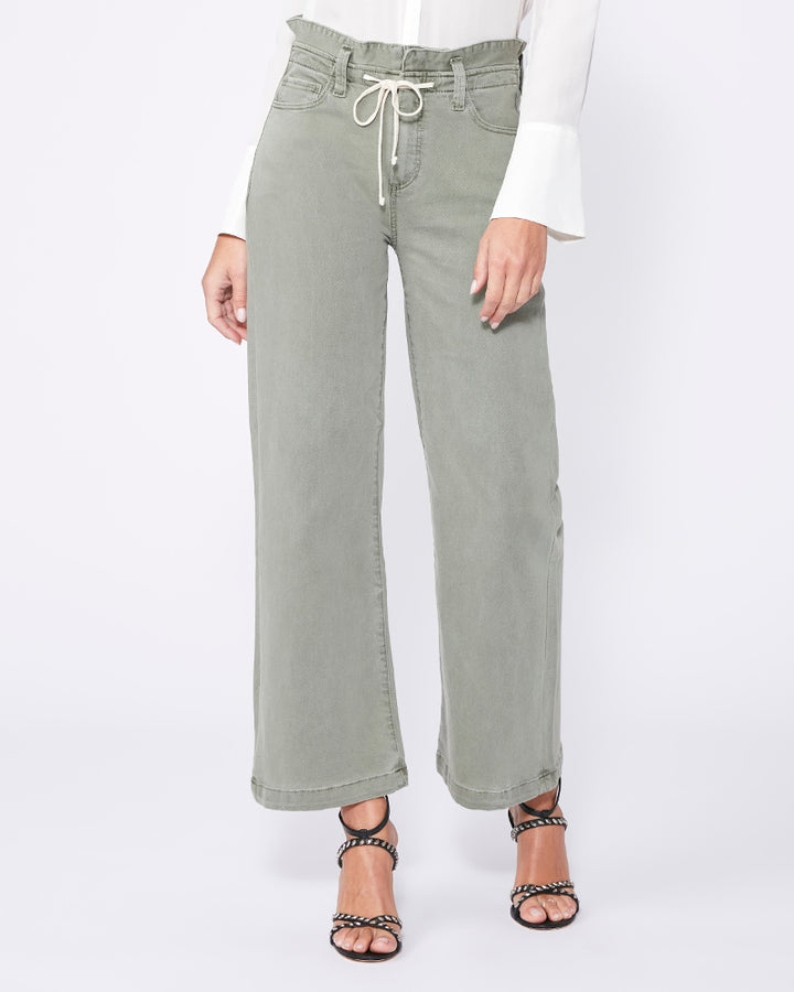 Paige - Carly with Waistband Tie in Vintage Smokey Green Pants