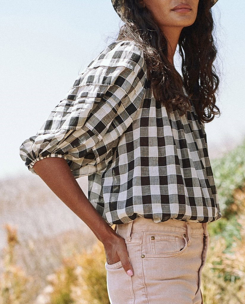 The Great - The Carriage Top in Black & Cream Gingham