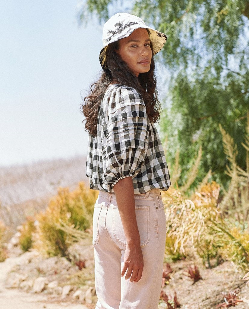 The Great - The Carriage Top in Black & Cream Gingham