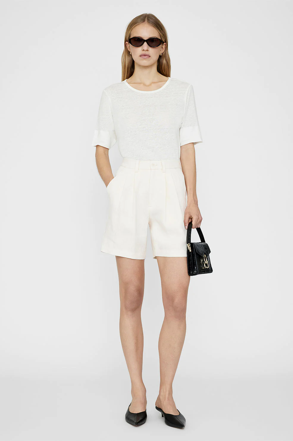 Anine Bing - Carrie Shorts in Eggshell Shorts