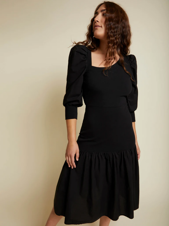 Nation LTD - Catalina Asymmetric Dress in Jet Black