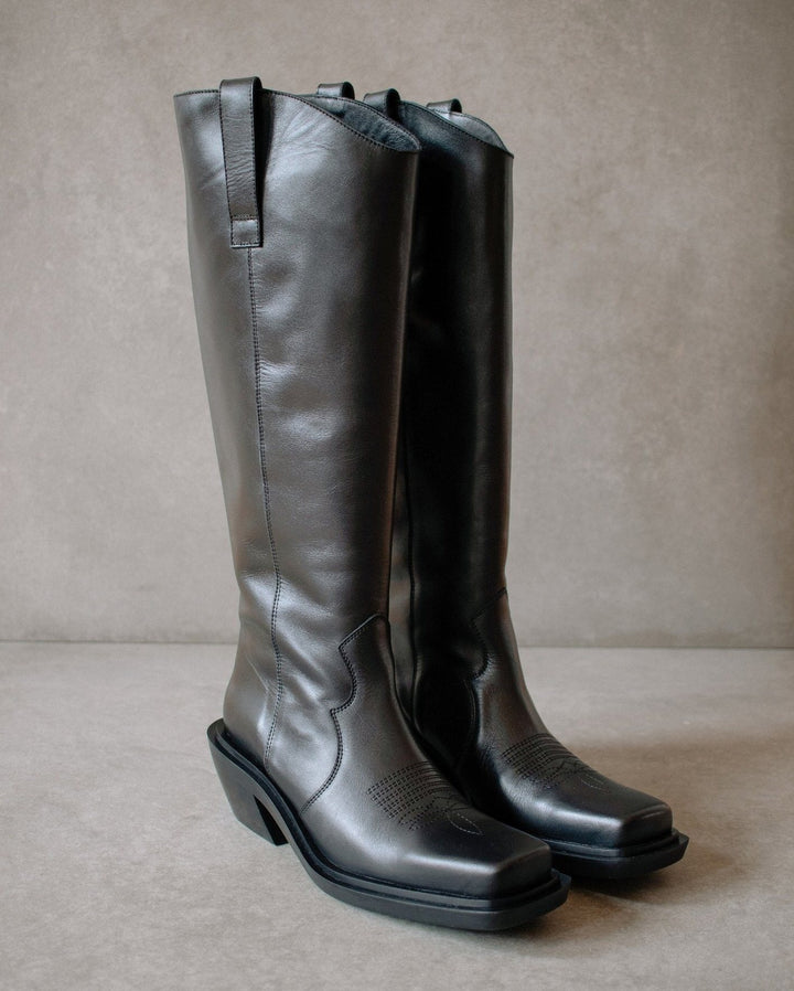 Alohas - Cattle High Boot in Black Leather