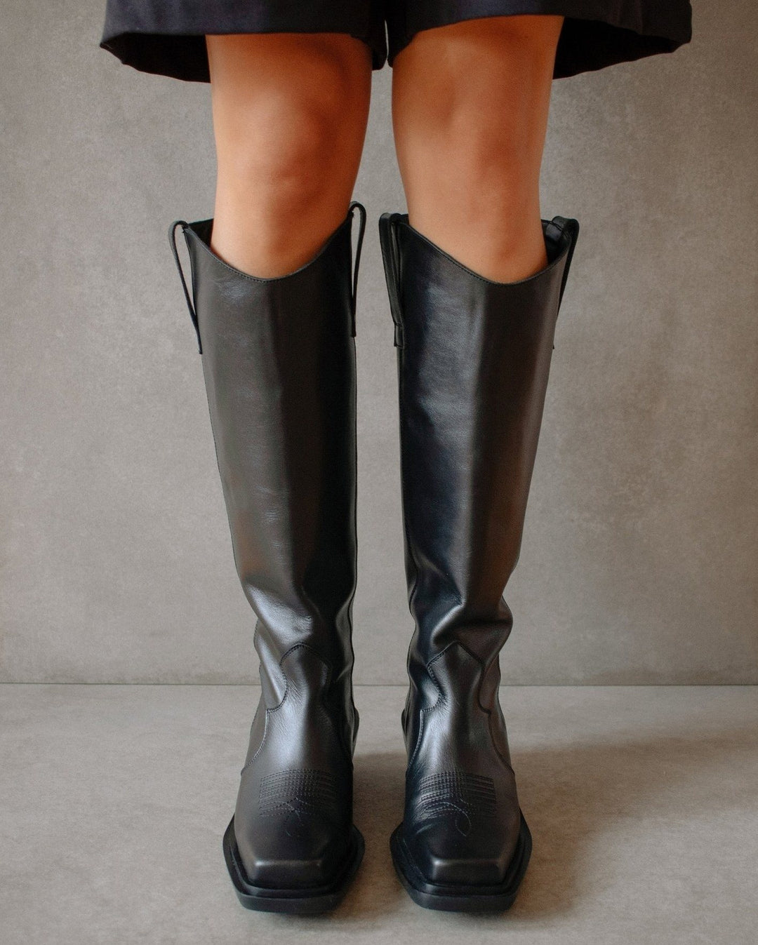 Alohas - Cattle High Boot in Black Leather