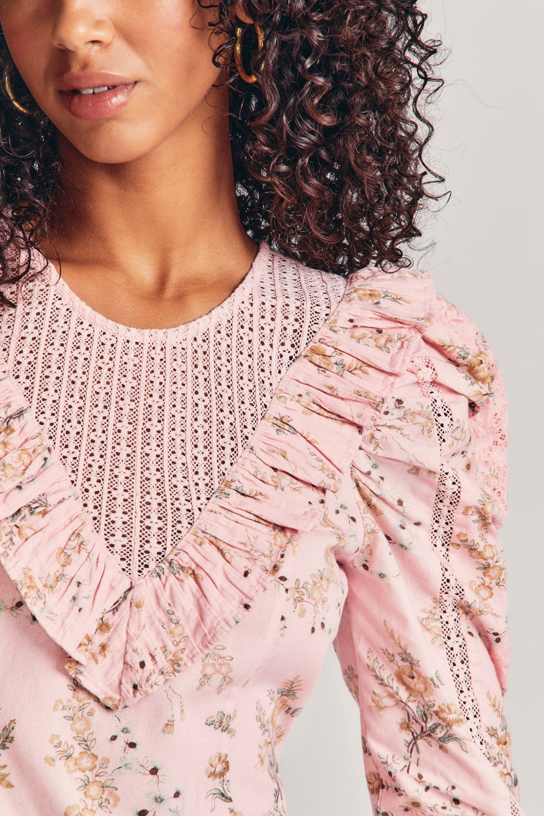 Love Shack Fancy - Cedella Dress in Honey Dew Pink